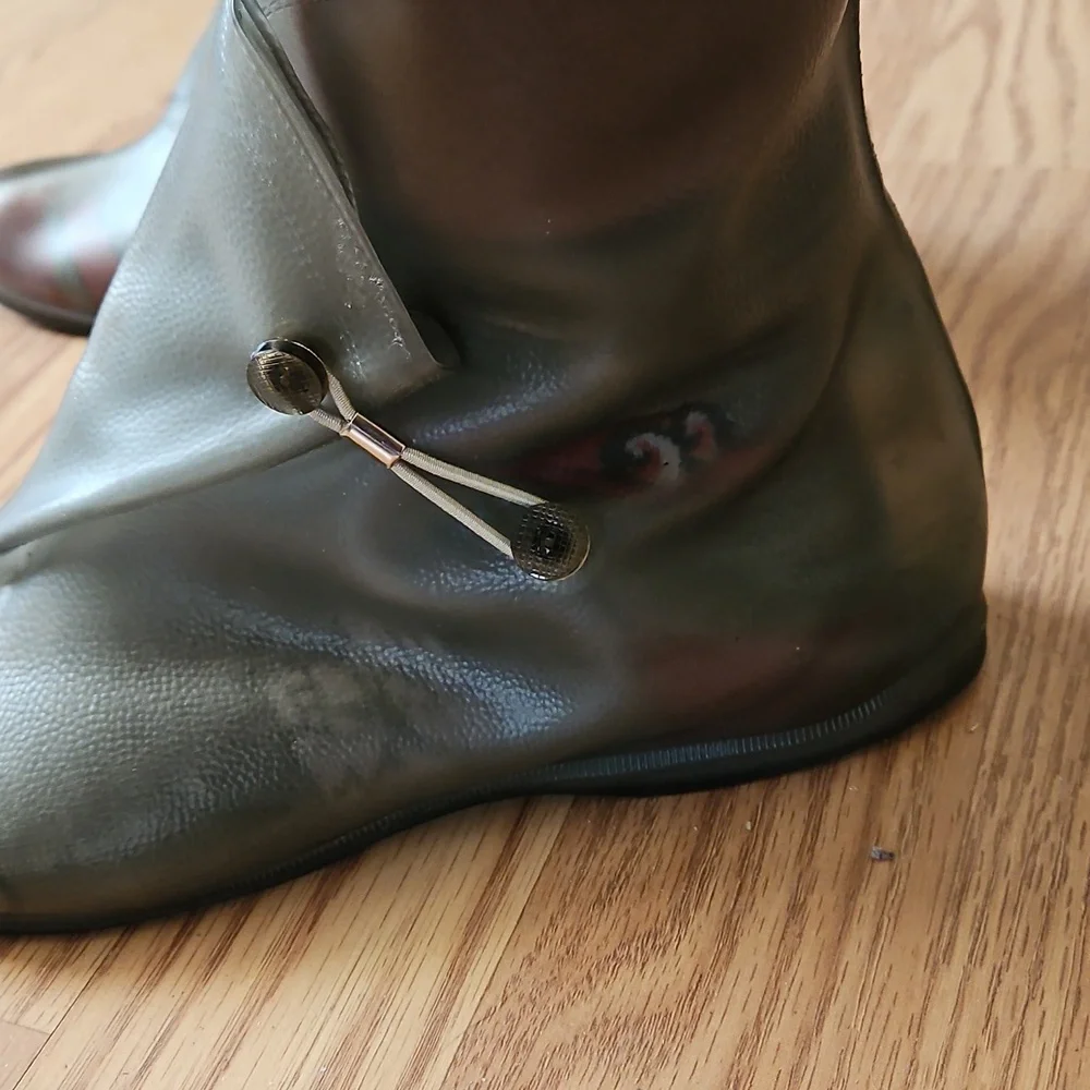 Vintage 50's Red Ball Plyron Snug Up Plastic Boots Size 8 USA MCM